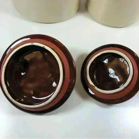 Set of 2 vintage  McCoy pottery ceramic kitchen canisters - Picture 5 of 9